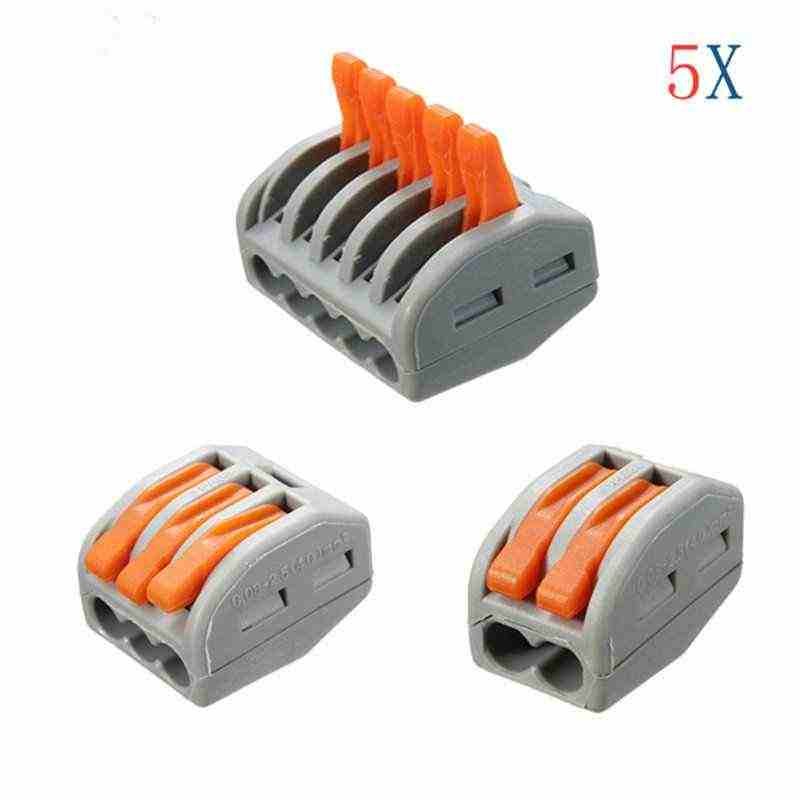 offertehitech-5Pcs 2/3/5 Pin Riutilizabile Leva a Molla Morsetto Terminale Cavo Filo Connettore