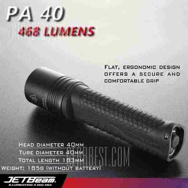 offertehitech-JETBeam PA40 Cree XM - L T6 468lm 4 - Mode White Flashlight (4 x AA Battery)