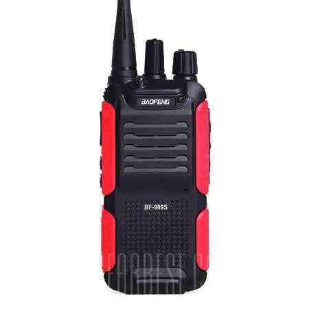 offertehitech-BAOFENG 999S Portable Wireless Handheld Walkie Talkie - EU BLACK AND RED