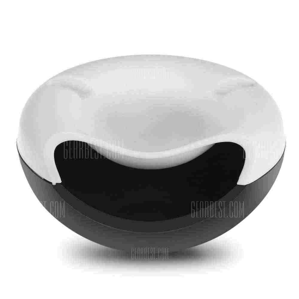 offertehitech-Double-deck Snack Melon Seeds Container - BLACK WHITE