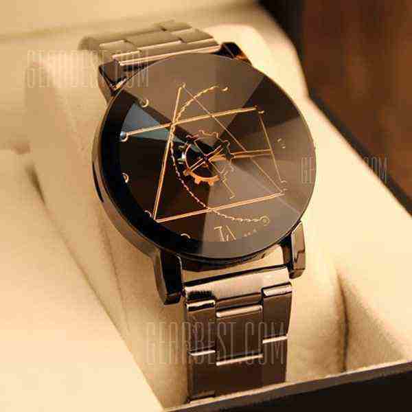 offertehitech-Gear Geometric Steel Band Quartz Watch