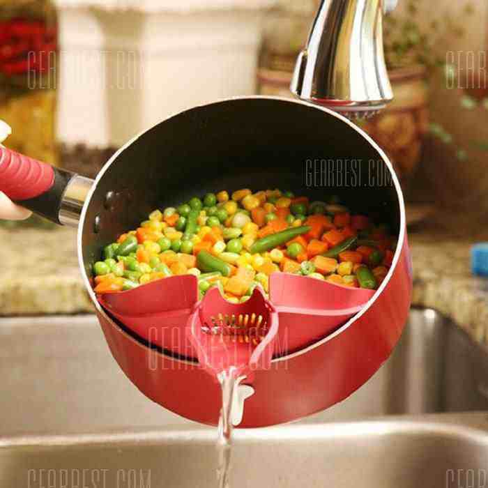 offertehitech-High-quality Silicone Strainer Kitchen Gadget - RED