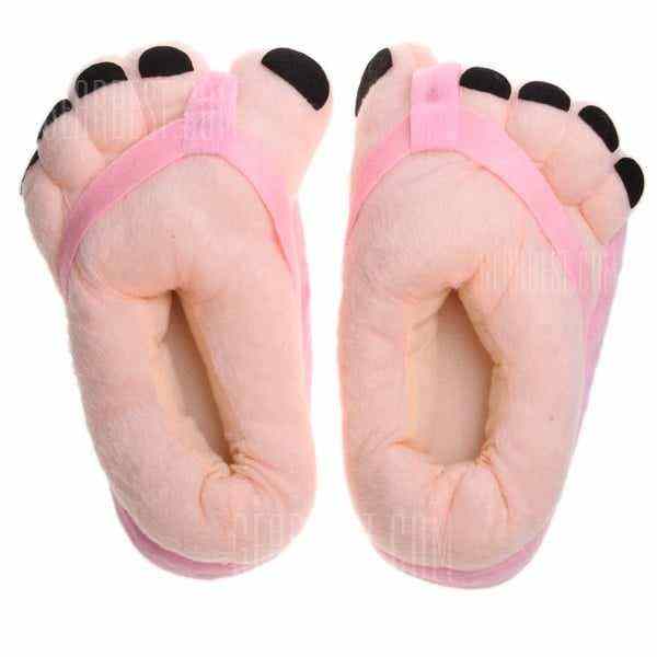 offertehitech-Soft Plush Big Feet Pattern Novelty Slippers - COLORMIX