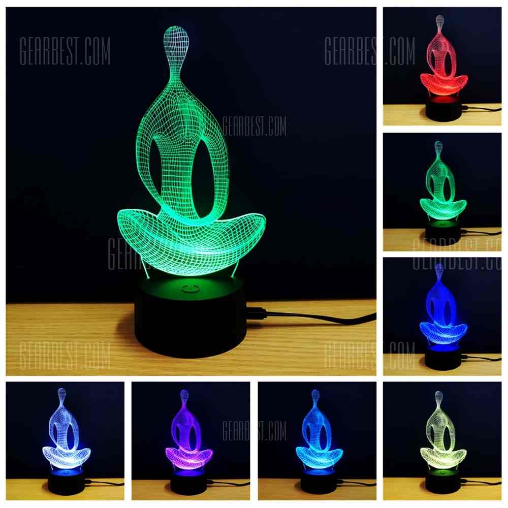 offertehitech-3D Colorful Yoga Model Table Lamp