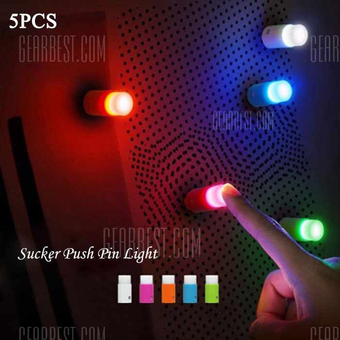 offertehitech-5PCS Small Push Pin Light - RANDOM COLOR