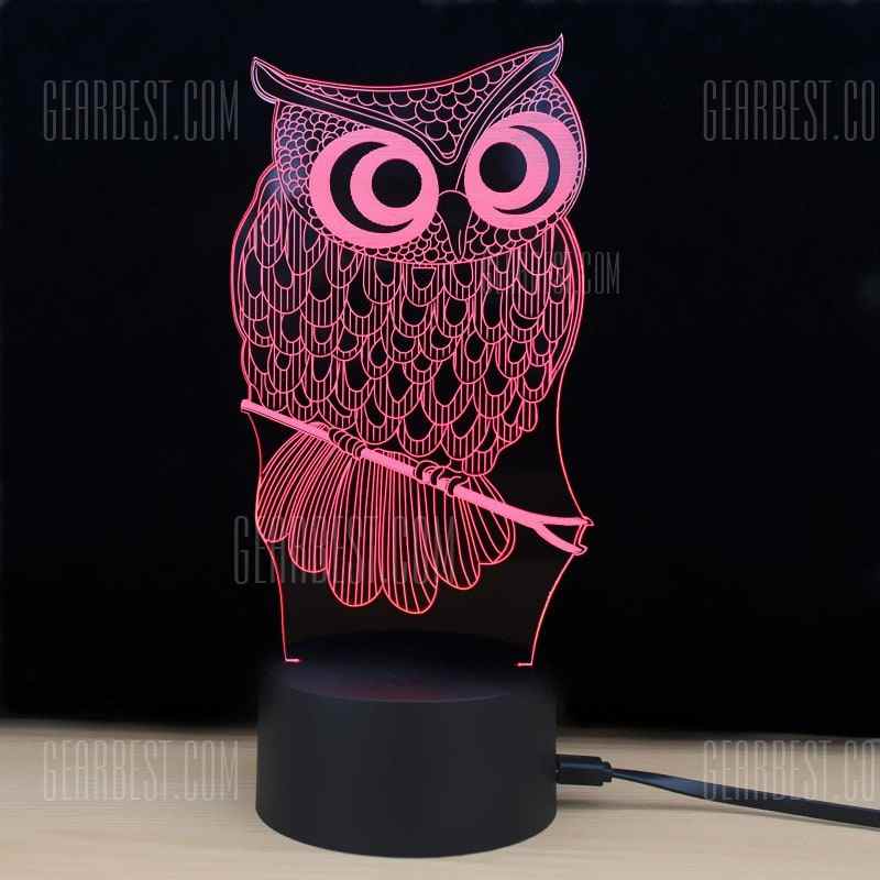 offertehitech-M.Sparkling Td182 Led Lamp 7 Color Changing Led 3D Owl Touch Atmosphere Night Light