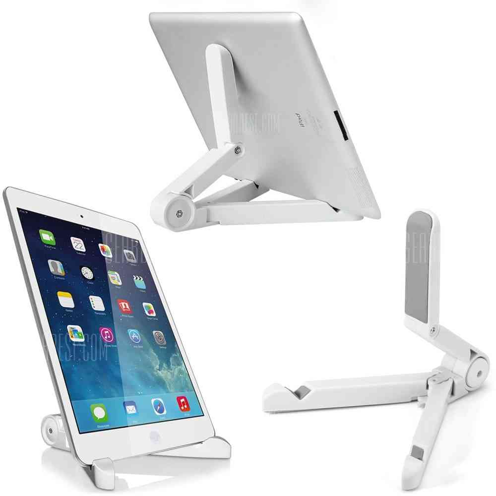 offertehitech-Portable Adjustable Tablet Fold - up Stand Holder Bracket - WHITE