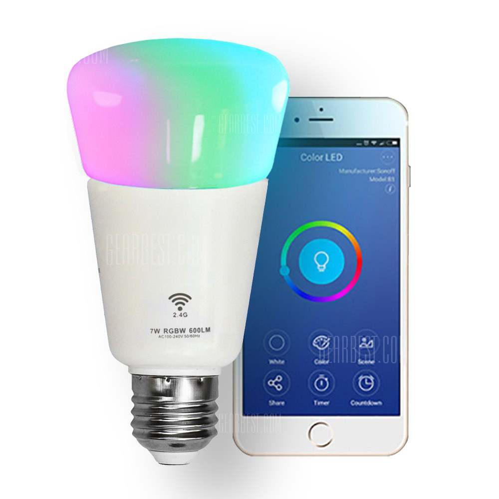 offertehitech-Wifi Led Bulb Dimmer Smart Rgbw Light Bulbs Remote Control Wifi Light Switch Led Color Changing Light Bulb Works with Alexa - COLORFUL