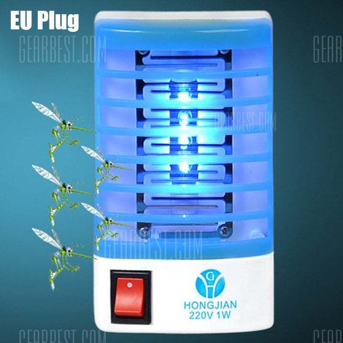 offertehitech-2 in 1 Mosquito Killer Lamp LED Night Light with LOGO - EU PLUG BLUE AND WHITE