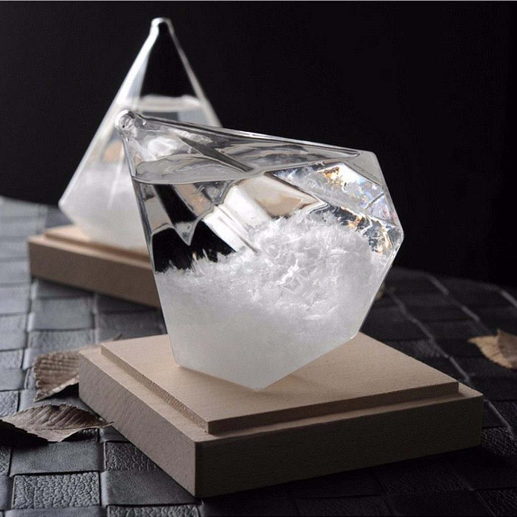 offertehitech-Cristallo di Previsioni Meteo Tempesta Bottiglia in Vetro a Forma di Diamante Arredamento di Casa