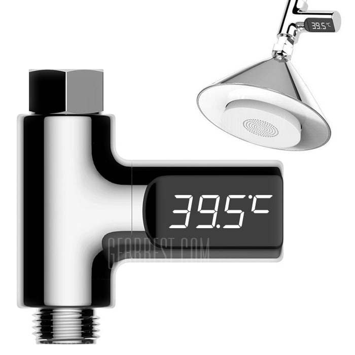 offertehitech-LED Display Water Shower Thermometer - SILVER