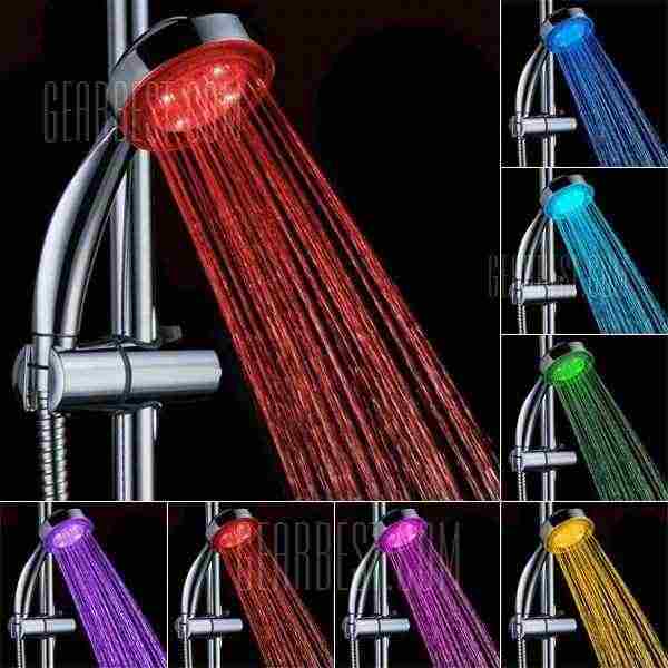 offertehitech-LED Seven Colors Changing Bathroom Showerhead - SILVER