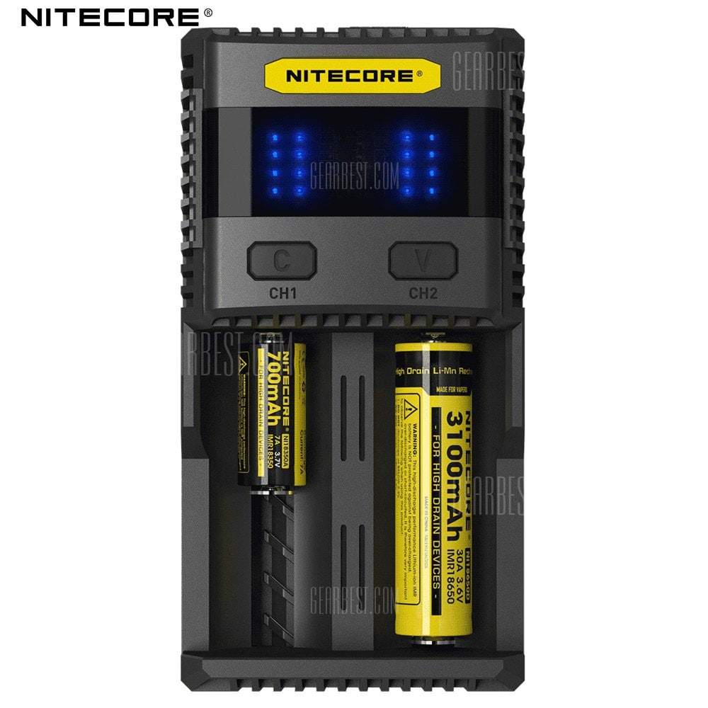 offertehitech-Nitecore SC2 3A Quick Charge Intelligent Battery Charger - EU PLUG BLACK 1