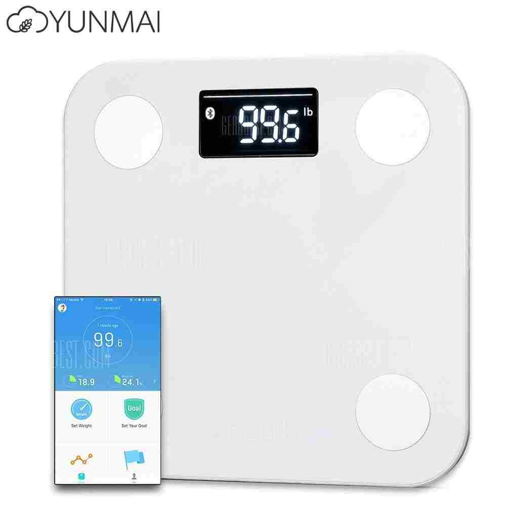 offertehitech-YUNMAI Mini 1501 Bluetooth 4.0 Smart Body Fat Scales - INTERNATIONAL VERSION WHITE