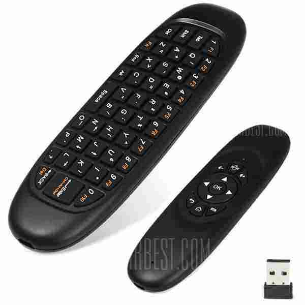 offertehitech-C120 2.4GHz Wireless QWERTY Keyboard + Air Mouse + Remote Control