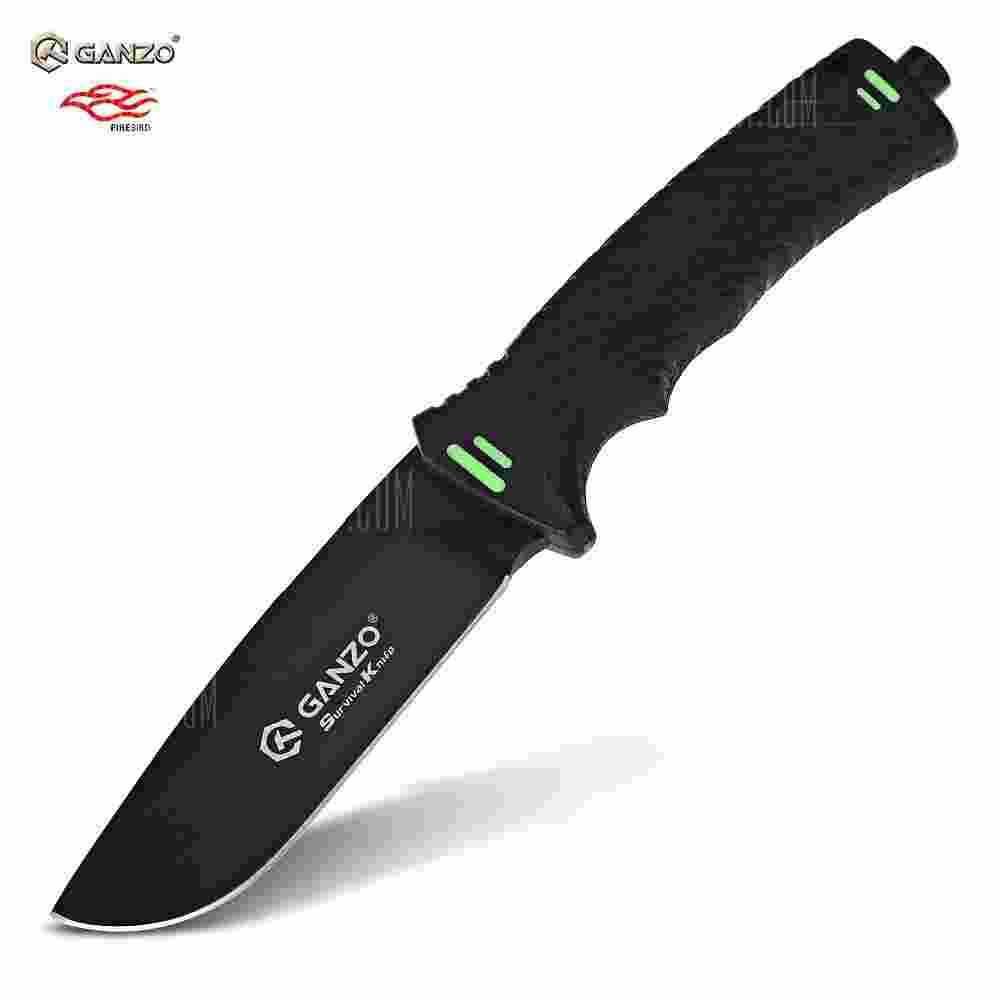 offertehitech-GANZO G8012 - BK Fixed Blade Knife with Sharper - BLACK