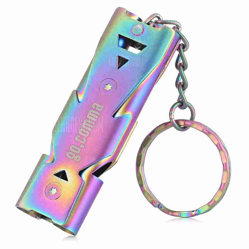 offertehitech-Gocomma Survival Whistle Stainless Steel Body Dual Channel - COLORFUL