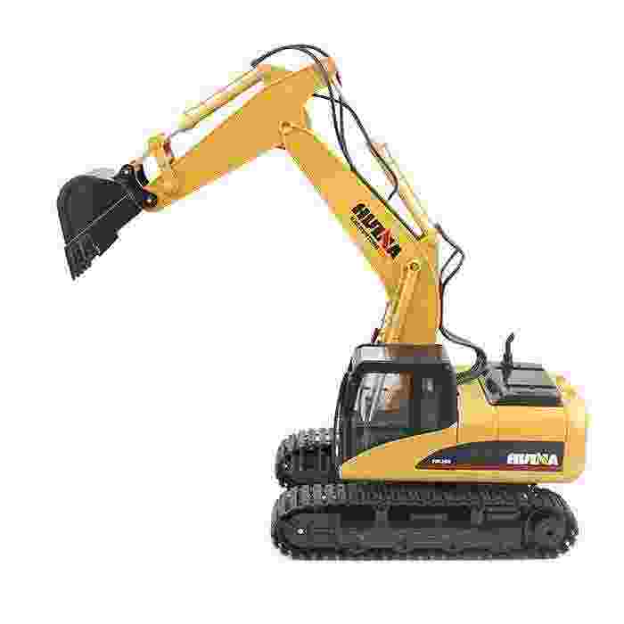 offertehitech-HUINA 1550 1:14 2.4GHz 15CH RC Alloy Excavator - RTR - YELLOW