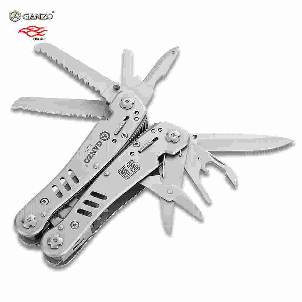 offertehitech-Super Quality Ganzo G301 Multi Tool Pliers with Screwdriver Kit for Outdoor Camping Hiking Household etc. - SILVER