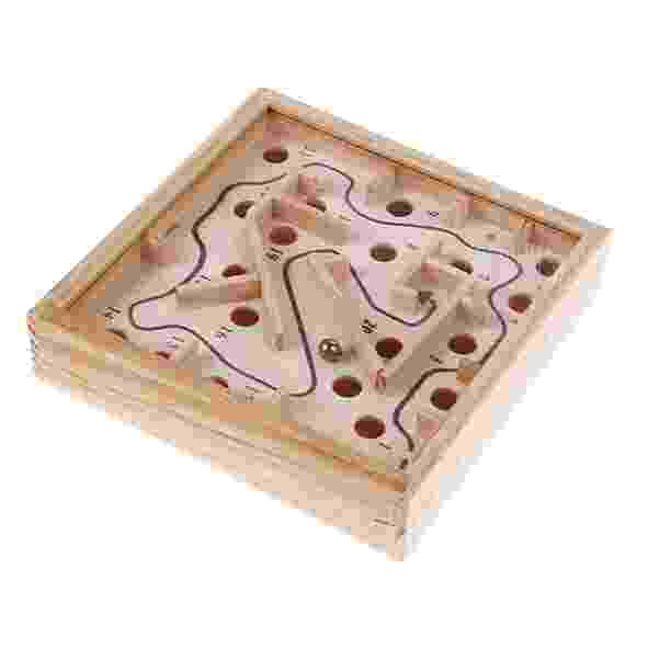 offertehitech-Wooden Labyrinth Puzzle Maze - WOOD COLOR