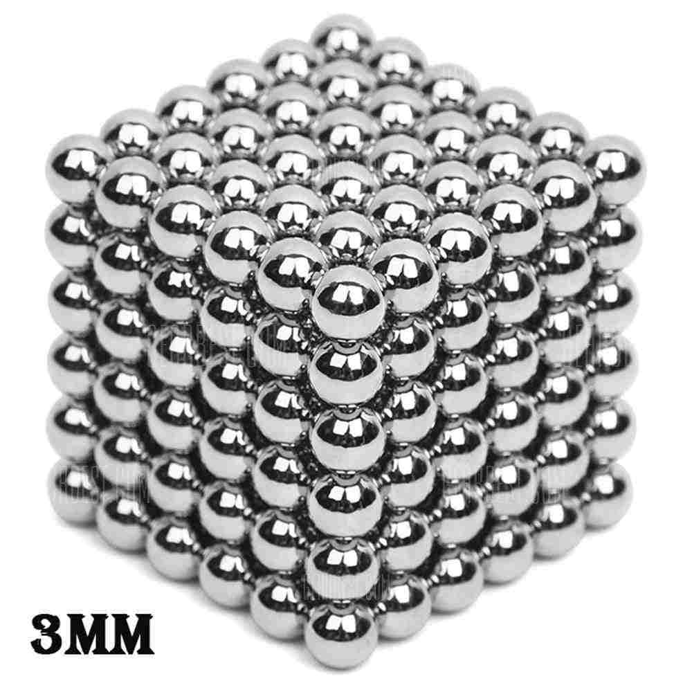 offertehitech-3mm Magnetic Ball Creative Intelligent Toy Gift for Kids 216Pcs / Set - SILVER