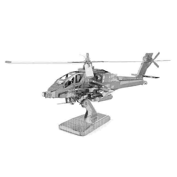 offertehitech-Apache Helicopter Metal 3D Puzzle - SILVER