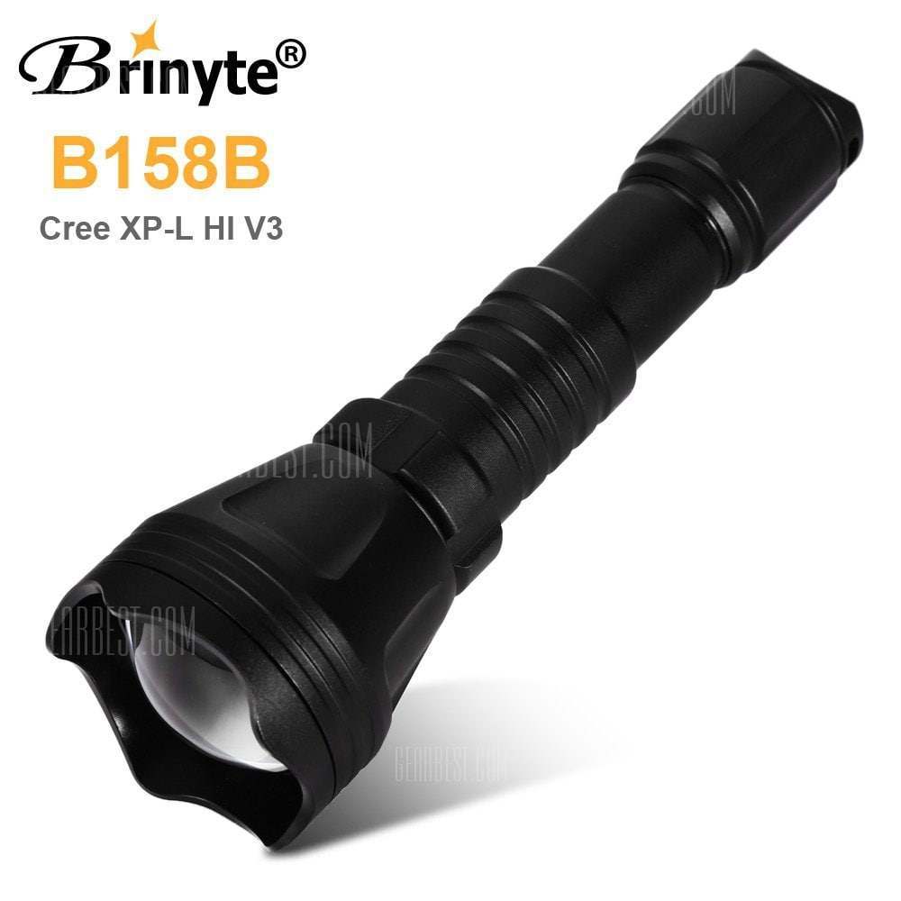 offertehitech-Brinyte B158B Zooming LED Work Flashlight - CREE XPL HI V3 BLACK