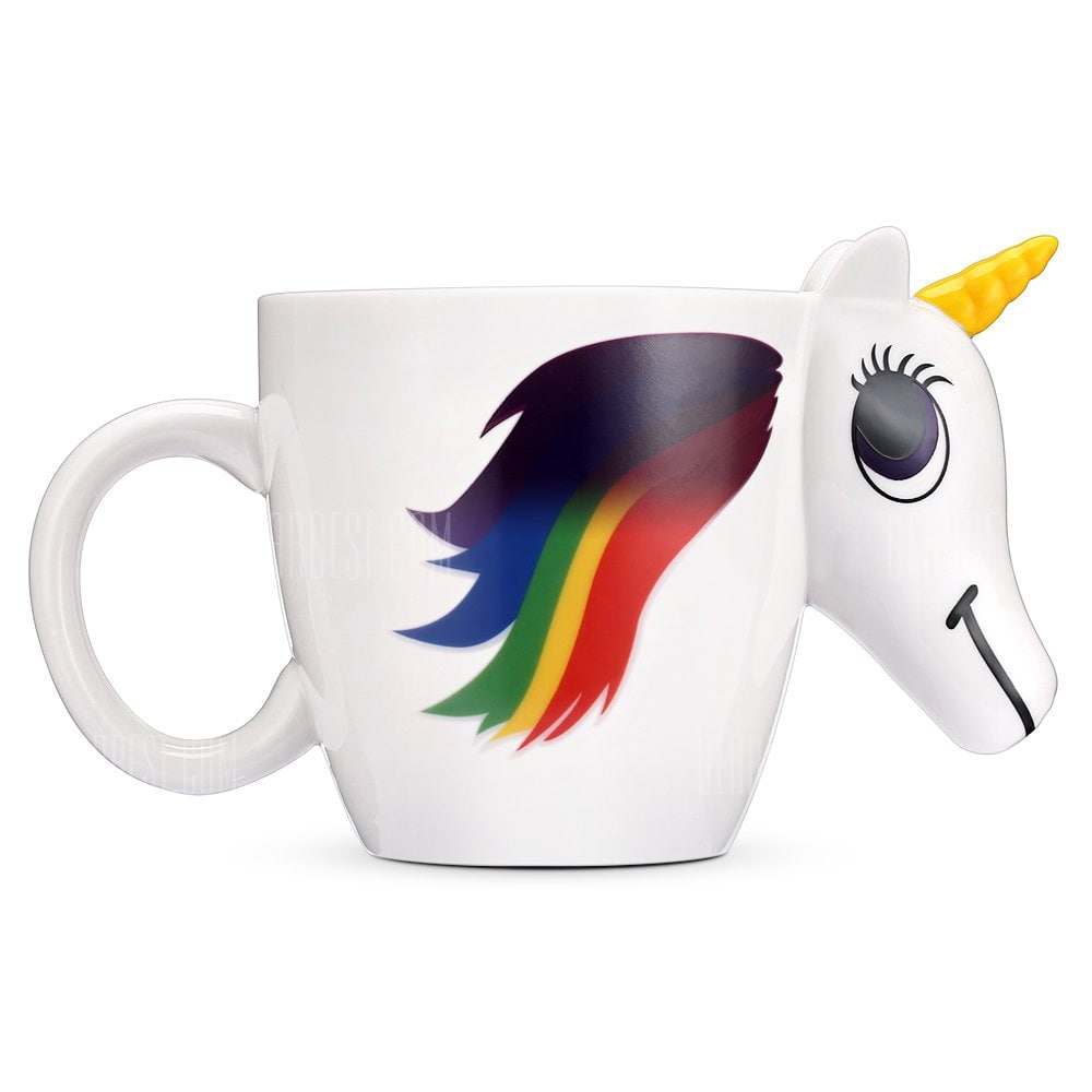 offertehitech-COZZINE Magic Unicorn Ceramic Heat Sensitive Mug Color Changing Cup - 1PC WHITE