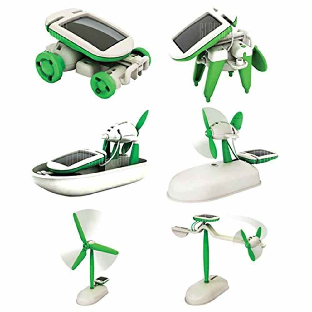 offertehitech-DIY 6-in-1 Educational Solar Kit Build Your Own Science Toy - GREEN