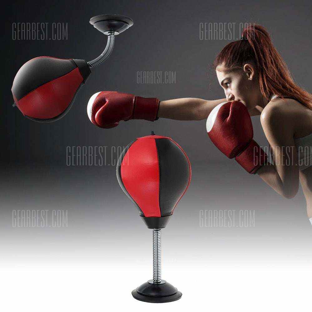 offertehitech-Desktop Punching Bag Adult Stress Relief Boxing Ball - BLACK AND RED