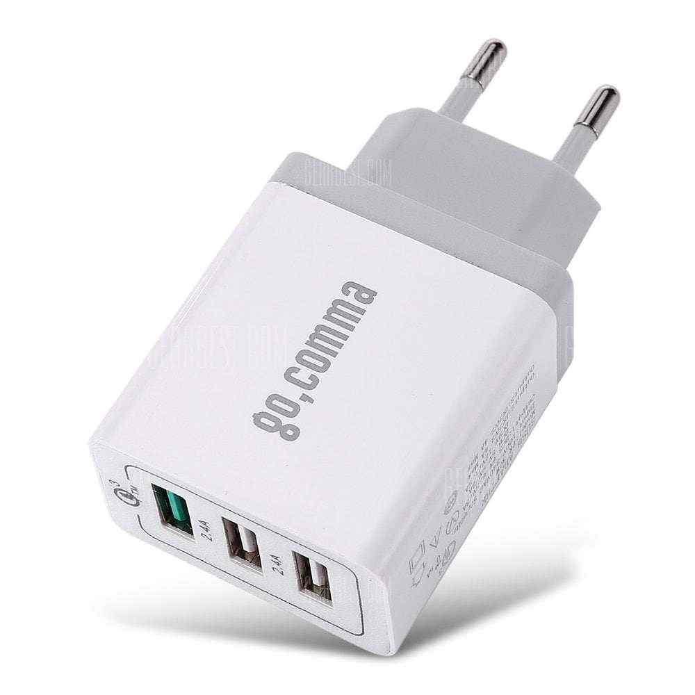 offertehitech-Gocomma 3 USB Ports QC 3.0 Power EU Plug Quick Adapter Charge