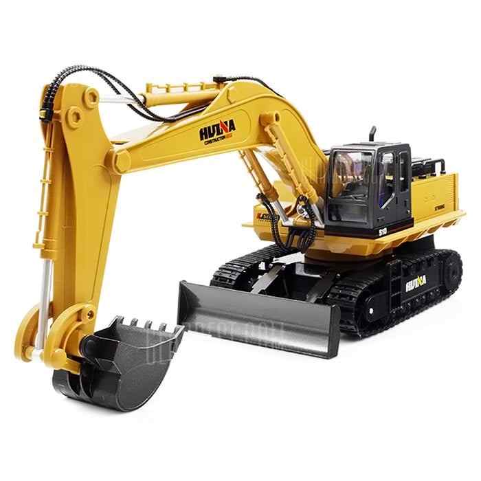 offertehitech-HUINA TOYS 1510 1:16 2.4GHz 11CH RC Alloy Excavator - RTR - DEEP YELLOW