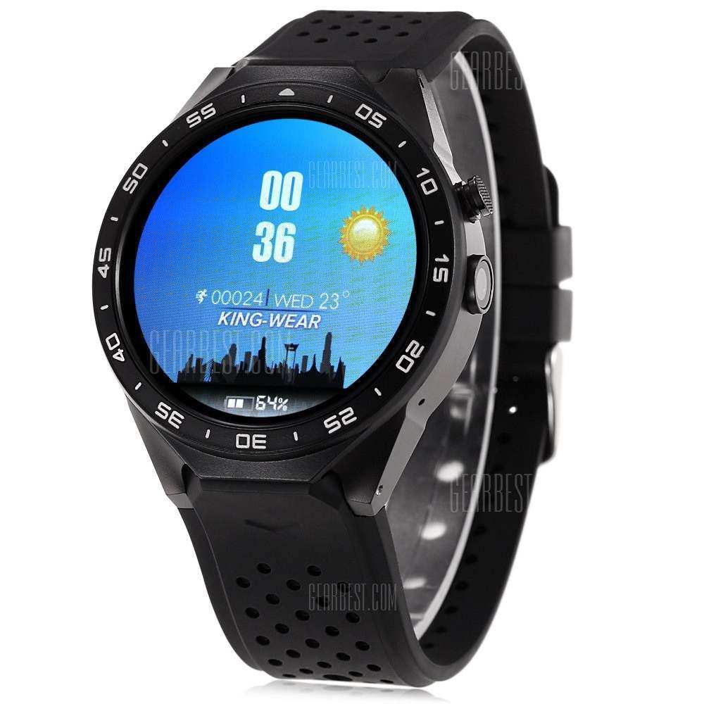 offertehitech-KingWear KW88 3G Smartwatch Phone - BLACK