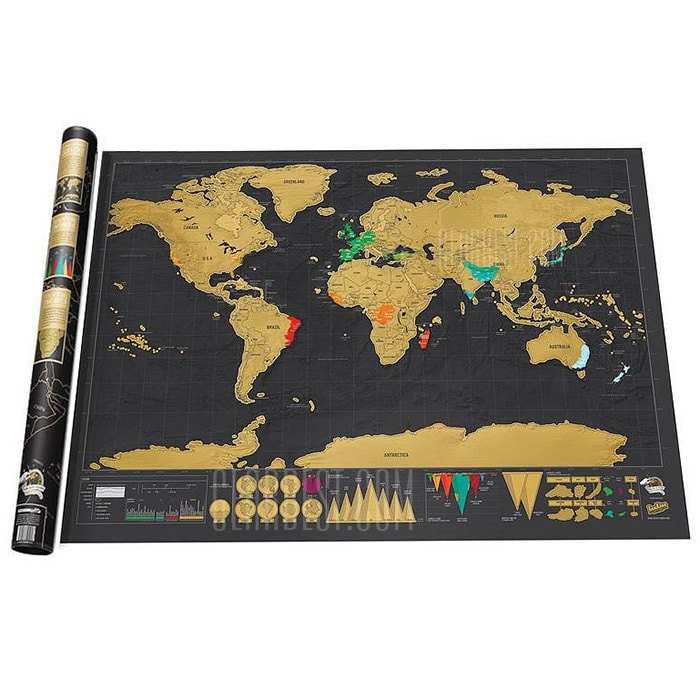 offertehitech-Large Size Personalized Scratch-off World Map Poster Travel Toy - 32.4 x 23 inch - COLORMIX