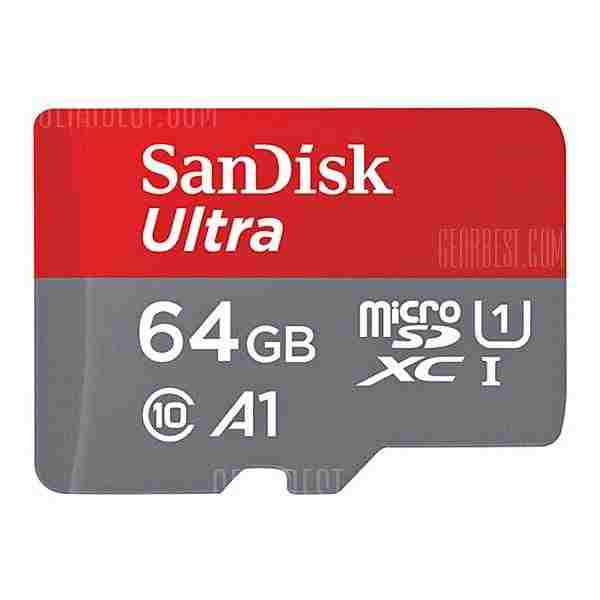 offertehitech-SanDisk A1 Ultra Micro SDXC UHS-1 Professional Memory Card - 64G RED