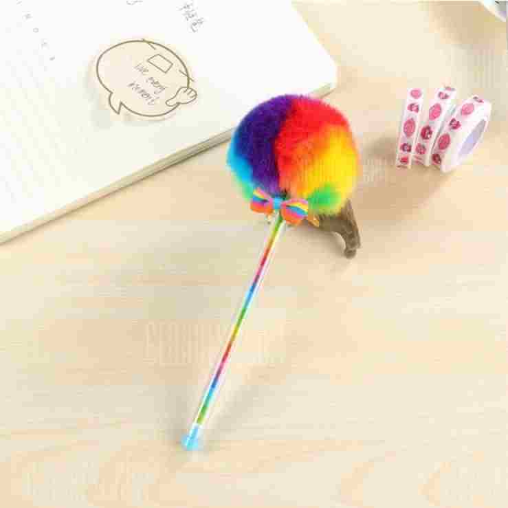 offertehitech-gearbest-Colorful Plush Ball Gel Pen - 3PCS