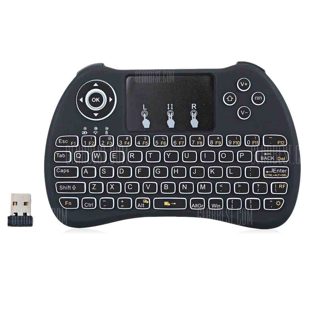 offertehitech-gearbest-H9 Mini Hand-held Wireless QWERTY Keyboard with Backlight