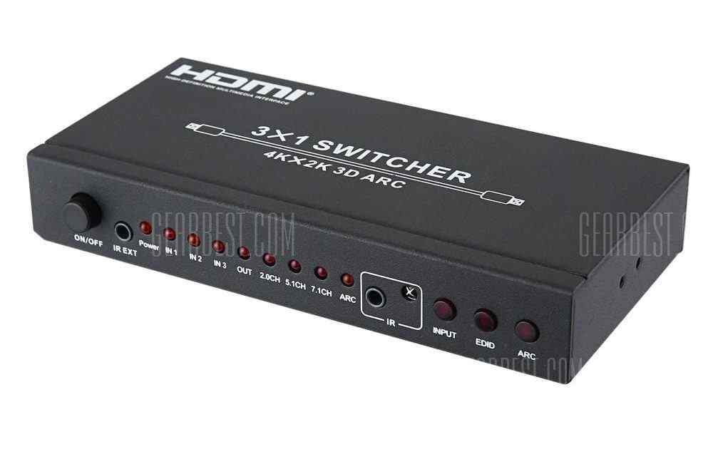 offertehitech-gearbest-HDS - 931V 1 to 3 4K 1080P 3D HDMI 1.4 Switcher