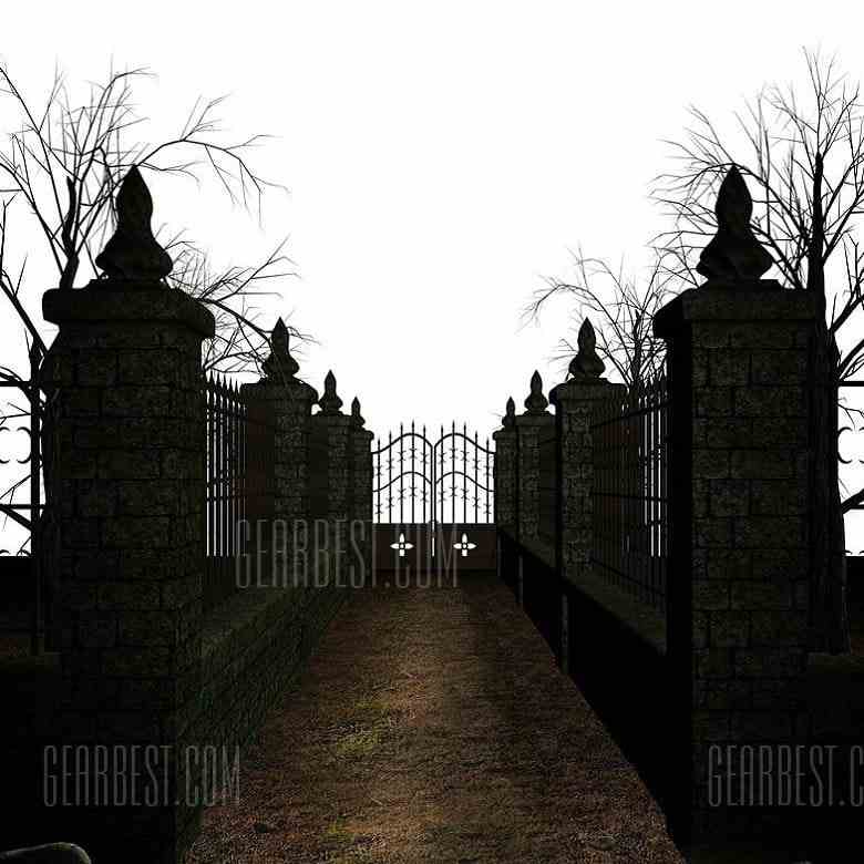 offertehitech-gearbest-Halloween Iron Gate Silk Photography Background Cloth