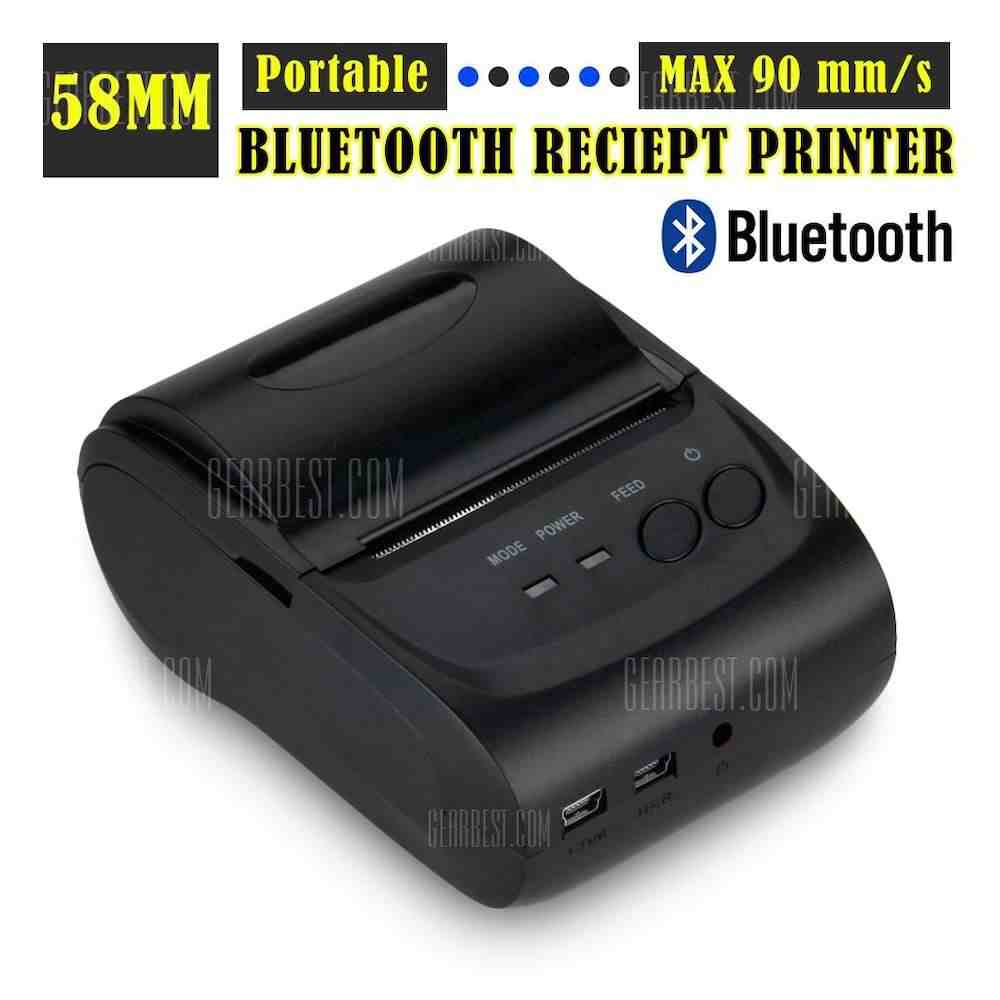 offertehitech-gearbest-Portable Bluetooth Wireless 58mm Thermal Dot Receipt Printer