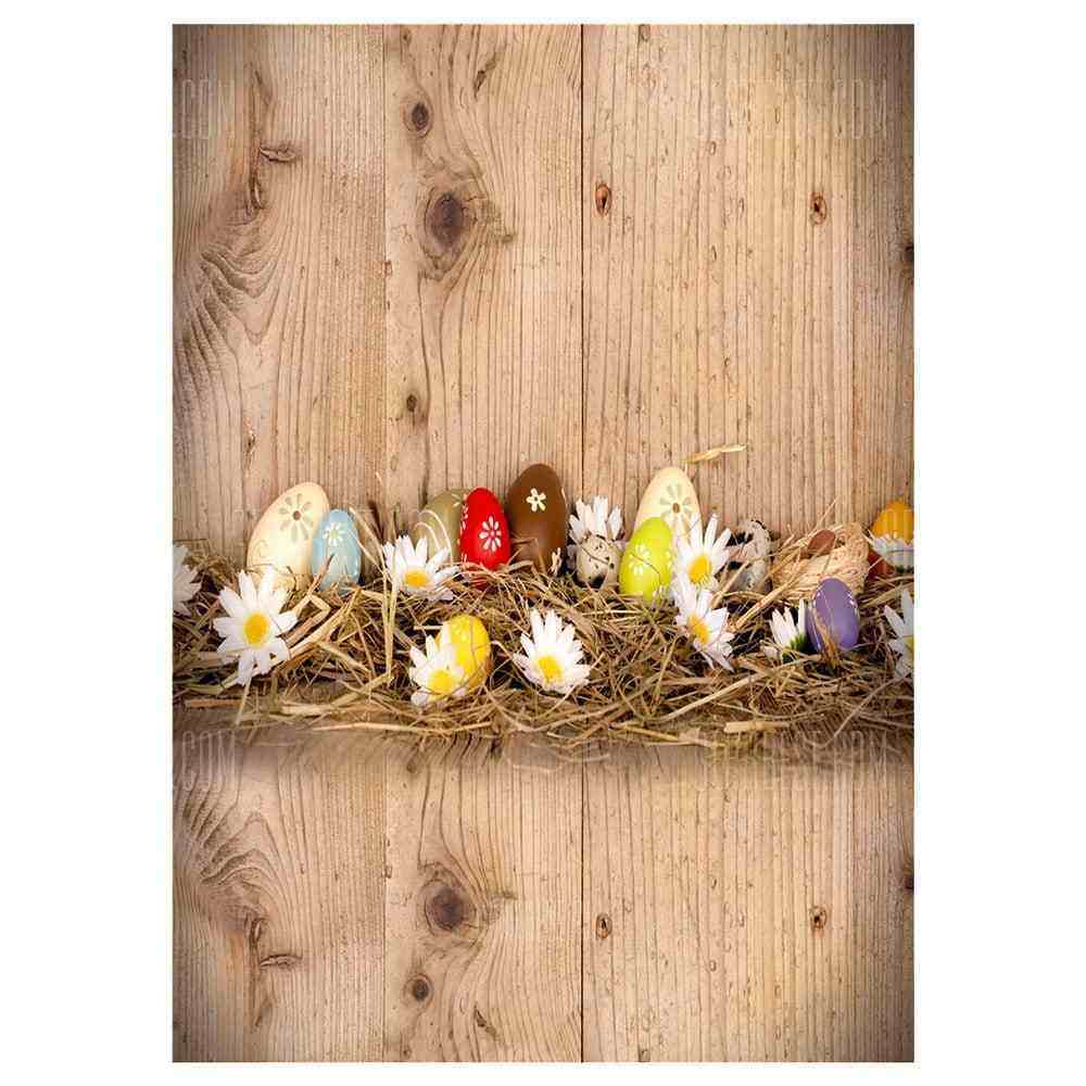 offertehitech-gearbest-Q5 Easter Wood + Egg Photograph Background Cloth