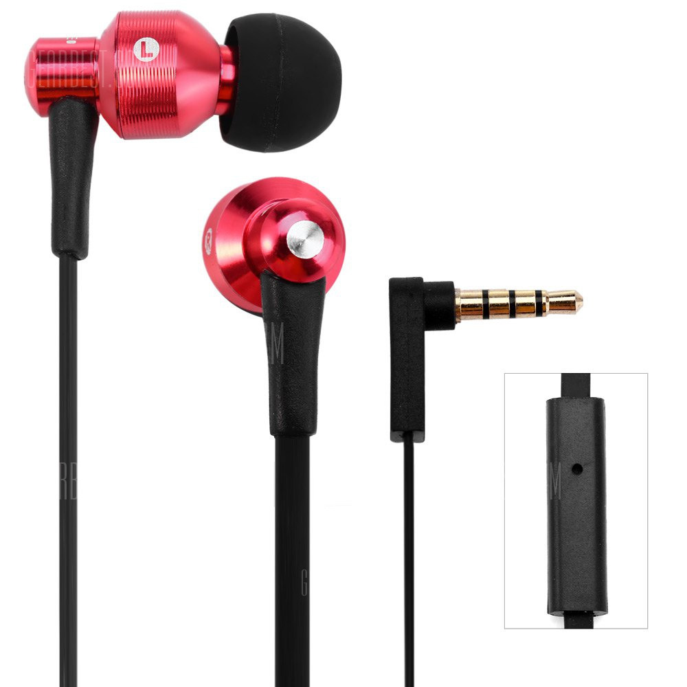 offertehitech-gearbest-Awei ES500i 1.2m Flat Cable Design In - ear Earphone with Mic for Smartphone Tablet PC