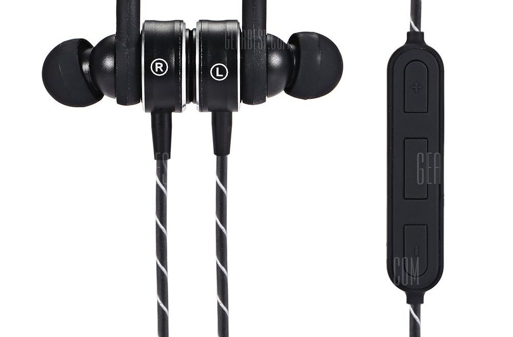 offertehitech-gearbest-M28 Sleek Magnetic Stereo Bluetooth Sports Earbuds with Mic