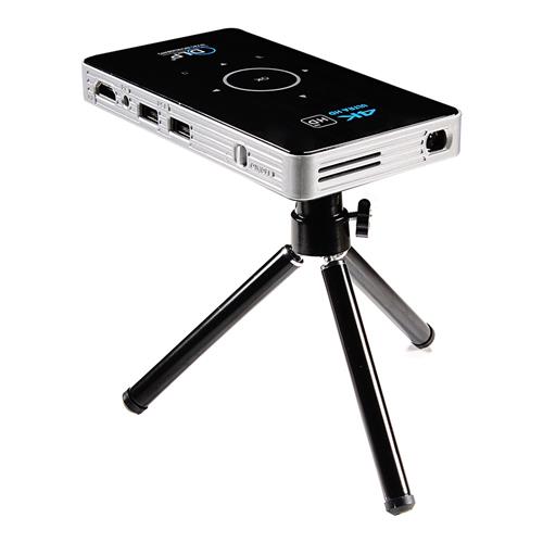 offertehitech-C6 DLP Mini Pocket Projector Android 2GB/32GB 2.4G/5G WIFI Bluetooth Eshare/Airplay/MiraCast - Black