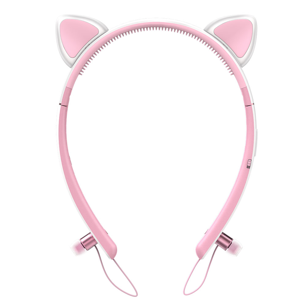 offertehitech-Tronsmart Bunny Ears Bluetooth Headphones with LED Light - Pink