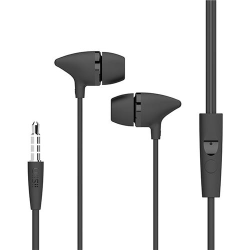 offertehitech-UIISII C100 In-ear Wired Earphones with Mic HIFI Heavy Bass Stereo - Black