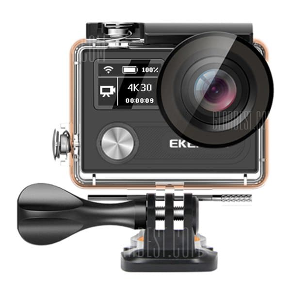 offertehitech-gearbest-EKEN H8r VR360 4K Ultra HD Dual Color Screen Action Camera 170 Degree Lens with Remote