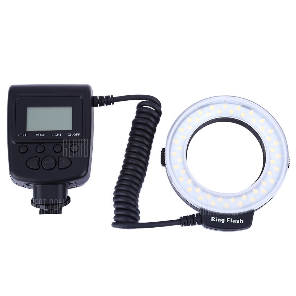 offertehitech-gearbest-RF550 Macro LED Ring Flash with LCD Display