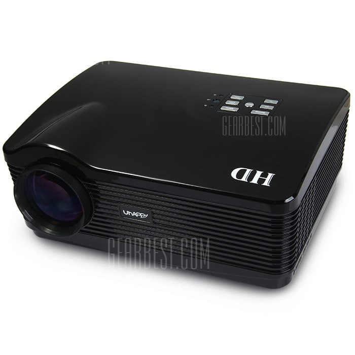 offertehitech-gearbest-UhAPPy U-2 LCD Projector 3000Lm 1280 x 768 Pixels with USB HDMI SD Card AV Slot for PC Laptop XBox 360 PlayStation 3 etc.