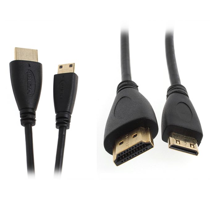 offertehitech-1.5M Mini HDMI to HDMI Cable 1.3 & 1.4 Version with Gold Plated Connector - Black